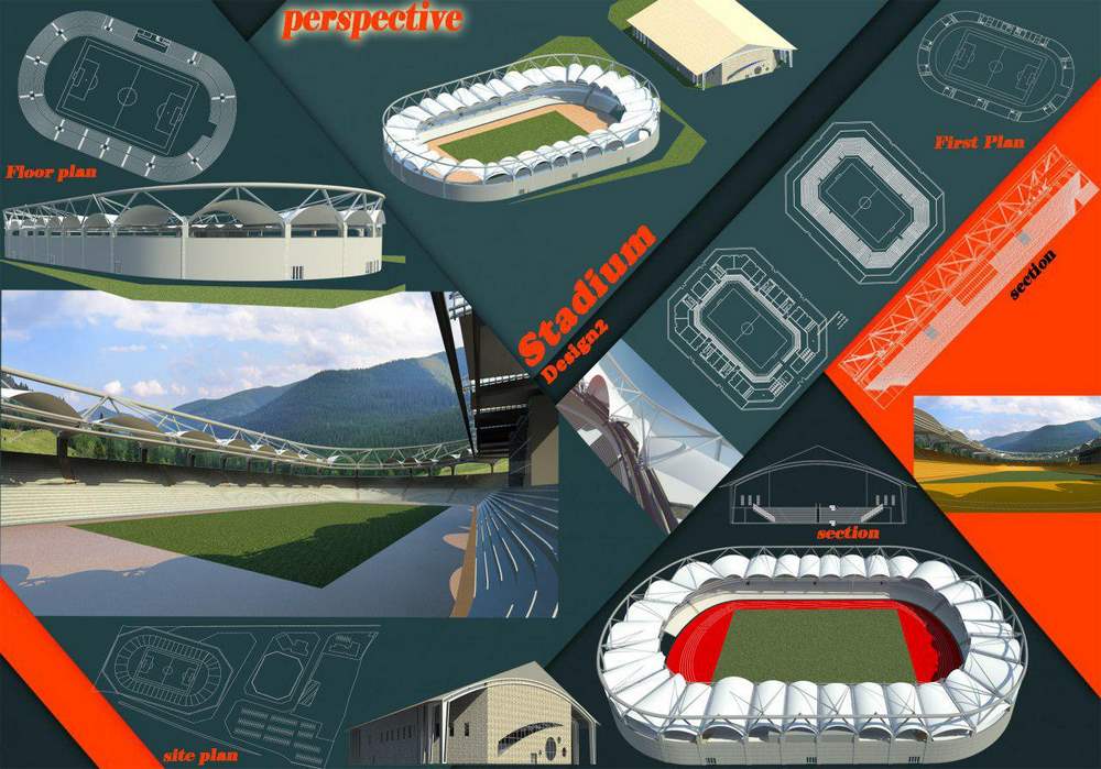 پروژه کامل استادیوم همراه با فایل 3D