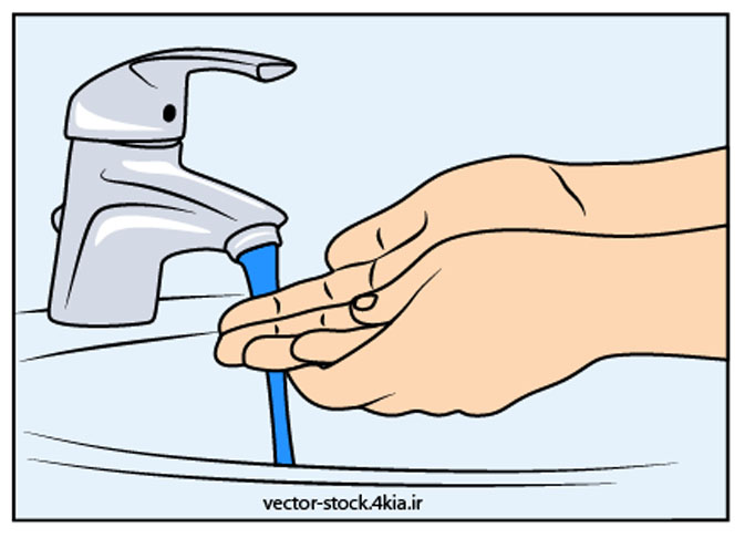 فایل وکتور ( لایه باز)  با موضوع شستن دست