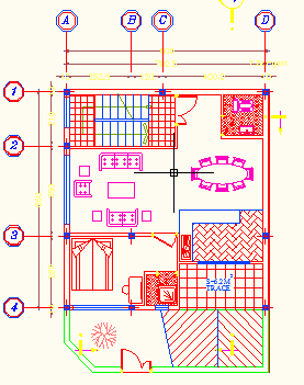 فایل کامل نقشه اتوکد ،اسکلت فلزی ،5 طبقه (یک طبقه زیر زمین +چهار طبقه مسکونی )