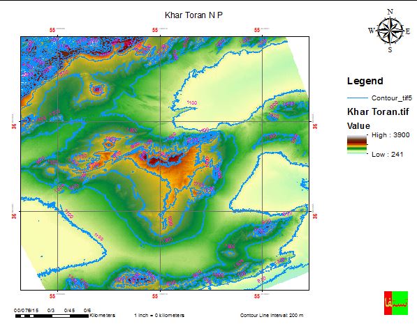 دانلود نقشه توپوگرافی منطقه حفاظت شده خار توران