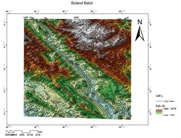 دانلود نقشه توپوگرافی منطقه حفاظت شده بلند بلوط