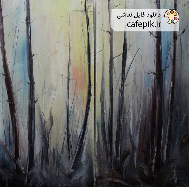 دانلود نقاشی مدرن شماره 88  درختان بلند