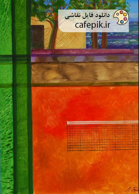 دانلود نقاشی مدرن شماره 95  پنجره رویاها و درخت و دریا