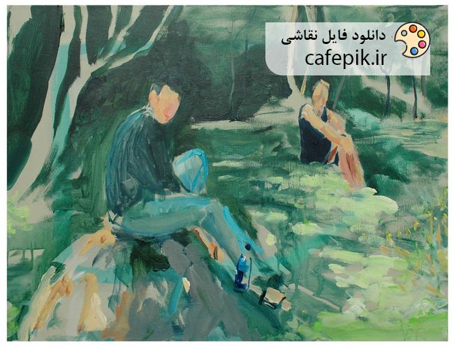 دانلود نقاشی مدرن شماره 125  عاشقانه زن و مرد در جنگل دیدار