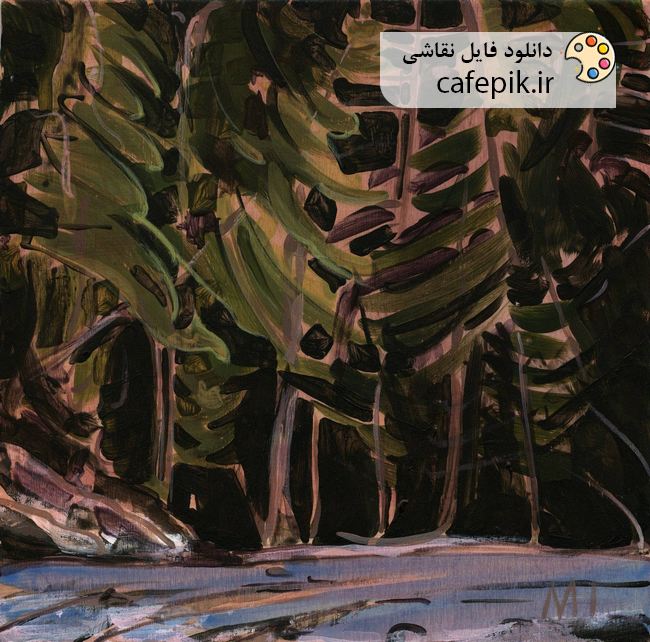 دانلود نقاشی مدرن شماره 130  درخت و باغ