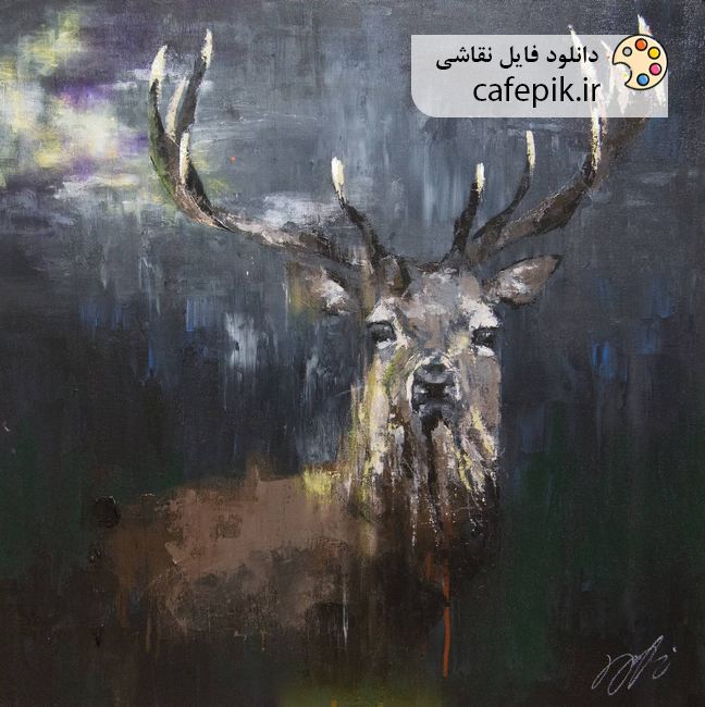 دانلود نقاشی مدرن شماره 345  آبستره گوزن