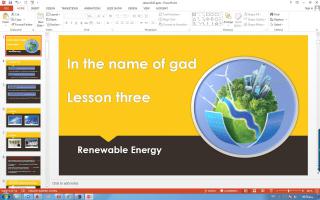 پاورپوینت درس سوم زبان انگلیسی پایه دوازدهم (Renewable Energy)