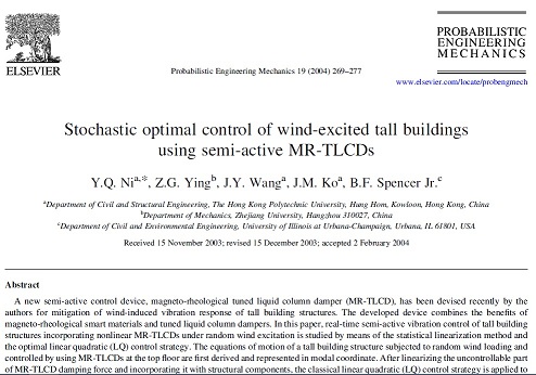 Stochastic optimal control of wind-excited tall buildings using semi-active MR-TLCDs