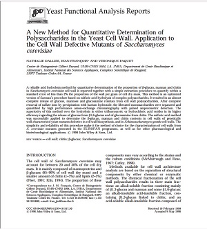 A New Method for Quantitative Determination of Polysaccharides in the Yeast Cell Wall. Application to the Cell Wall Defective Mutants of Saccharomyces