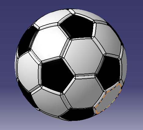 مدل طراحی شده توپ فوتبال در کتیا