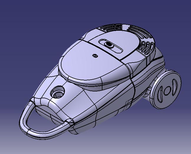 مدل جارو برقی طراحی شده در کتیا