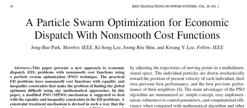 دانلود مقاله به همراه ترجمه-بهینه سازی ازدحام ذرات برای توزیع اقتصادی با توابع هزینه ای ناصاف