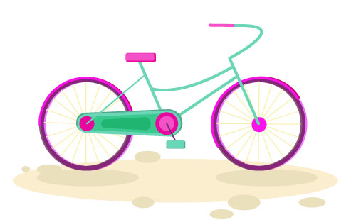 دوچرخه رنگارنگ - پروژه ایلوستراتور