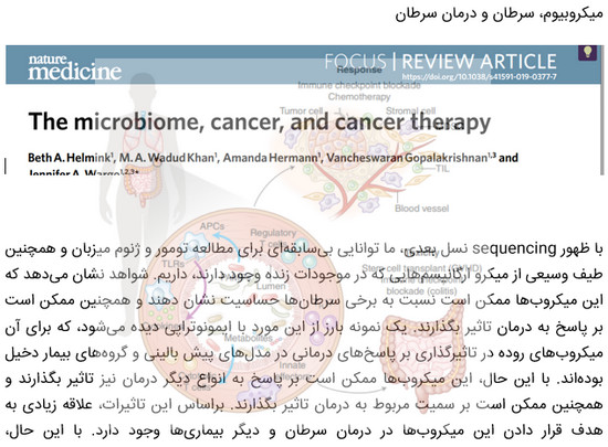 میکروبیوم، سرطان و درمان سرطان