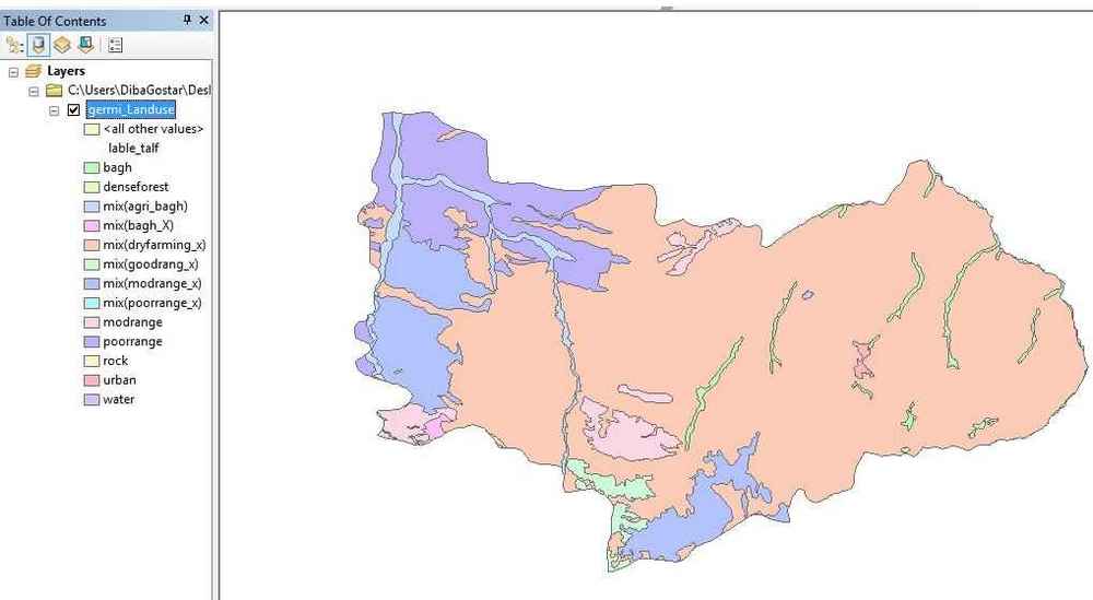 نقشه کاربری اراضی شهرستان گرمی