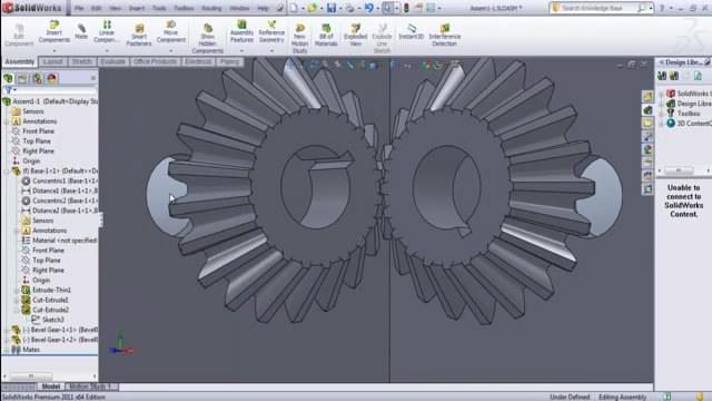 طراحی، مونتاژ و شبیه سازی چرخدنده مخروطی در نرم افزار SolidWorks