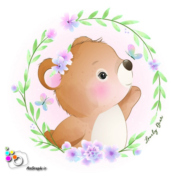 وکتور کارتونی خرس دوست داشتنی-کد 24