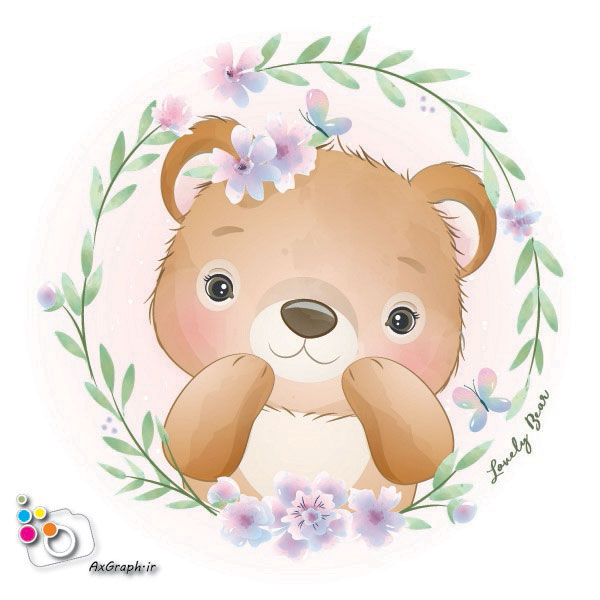وکتور کارتونی خرس دوست داشتنی -کد 26