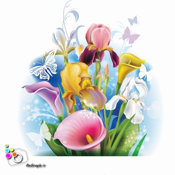 وکتور دسته گل لیلیوم -کد 216