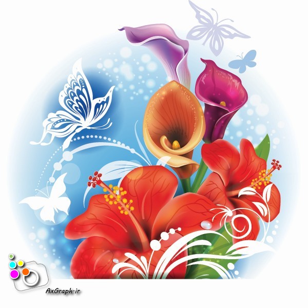 وکتور دسته گل لیلیوم -کد 220