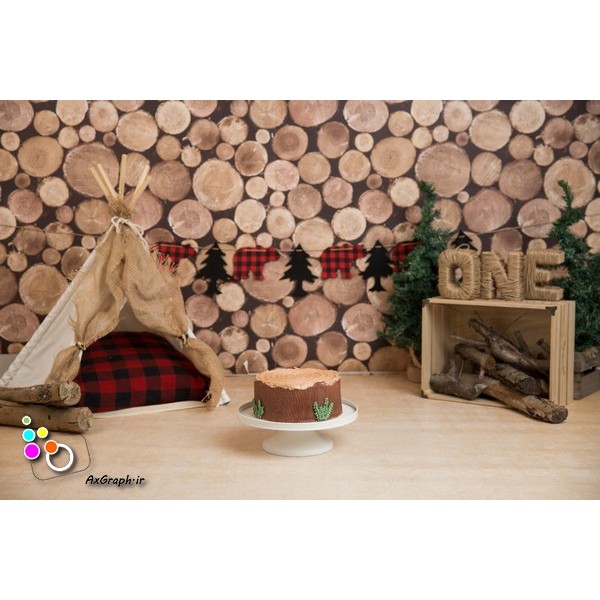 بک دراپ تولد تم جنگل-کد 755