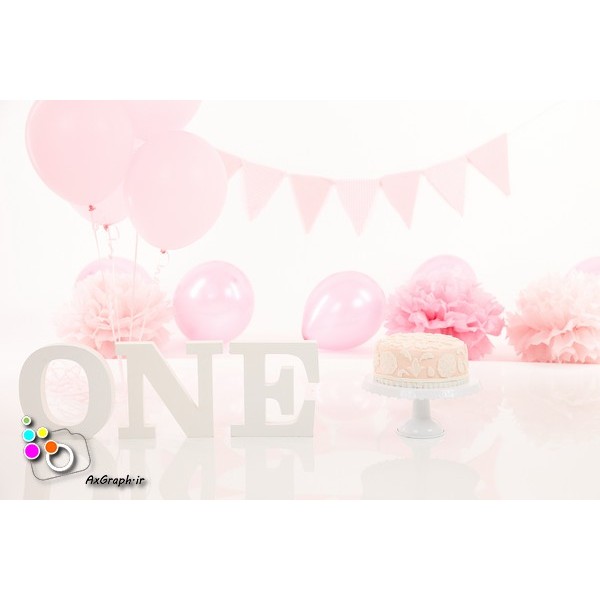 بک دراپ تولد تم صورتی-کد 827