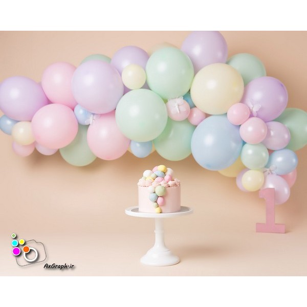 بک دراپ تولد تم بادکنک-کد 835
