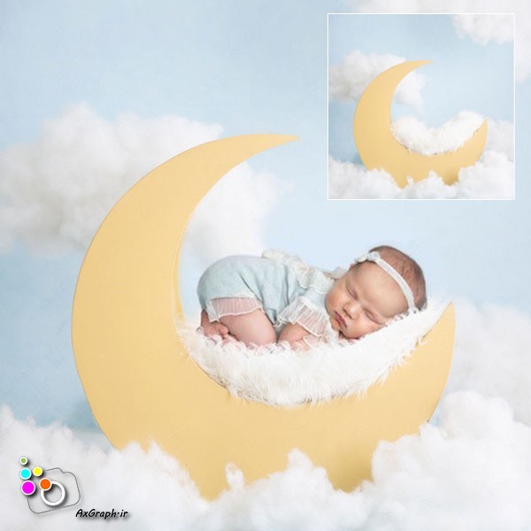 بک دراپ نوزاد ماه-کد 885