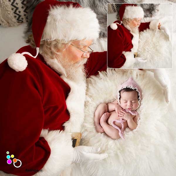 بک دراپ نوزاد بابانوئل-کد 901