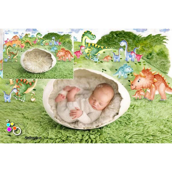بک دراپ نوزاد تخم دایناسور-کد 904