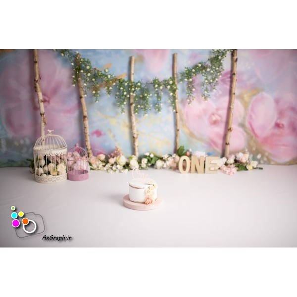 بک دراپ تولد تم بهار-کد 944