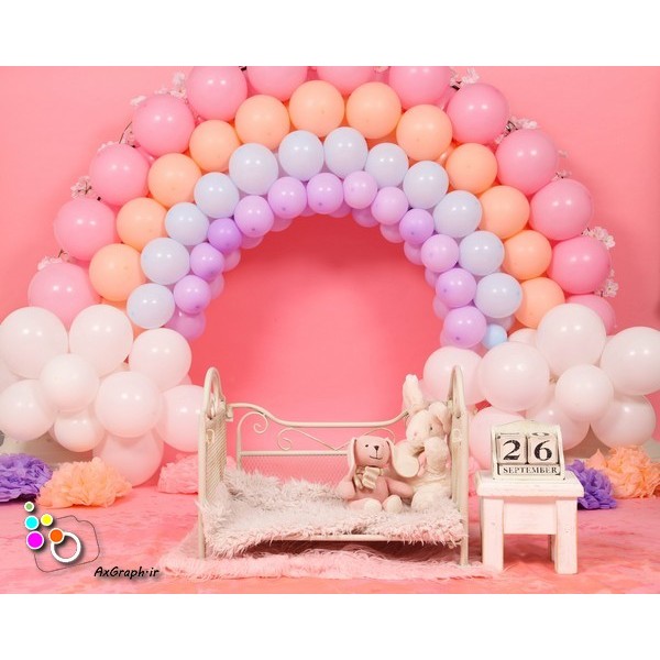 بک دراپ تولد تم دخترونه-کد 947