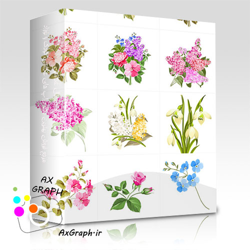 دانلود وکتور گلهای بهاری-کد 1005