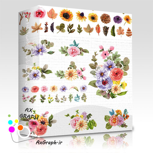 دانلود وکتور گلهای زیبا و متنوع -کد 1027