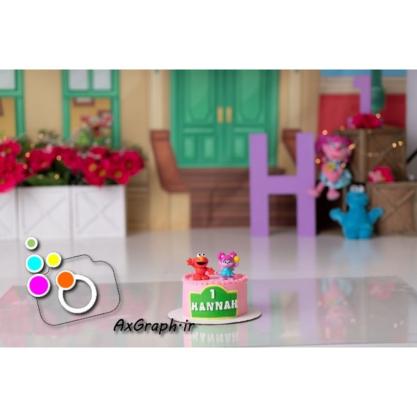 بک دراپ تولد تم کارتونی-کد 1265