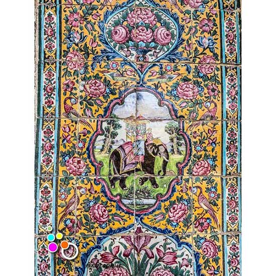 دانلود تصویر با کیفیت نمایی از کاشی کاری نارنجستان-کد 2197