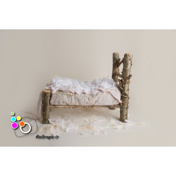 بک دراپ نوزاد تخت خواب چوب درختی-کد 2065