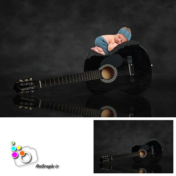 بک دراپ نوزاد گیتار سیاه-کد 2108