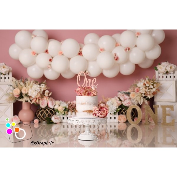 بک دراپ تولد تم بهار-کد 2285