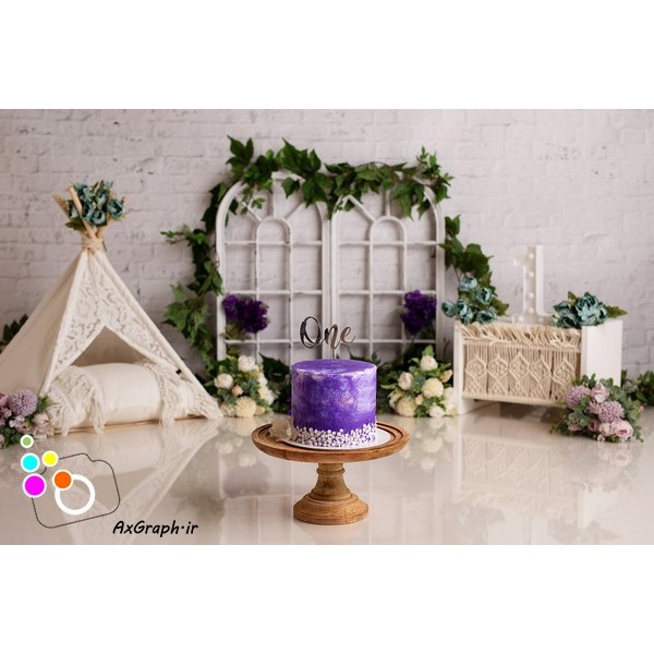 بک دراپ تولد تم بهار-کد 2304