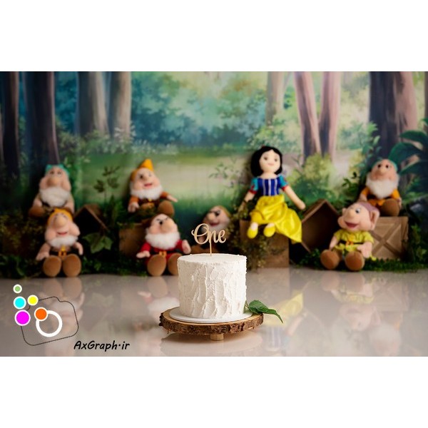 بک دراپ تولد تم سپید برفی-کد 2306