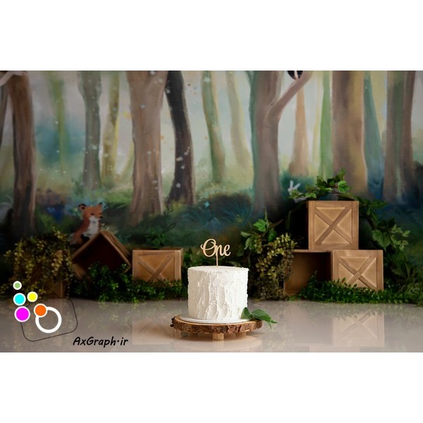 بک دراپ تولد تم جنگل-کد 2311