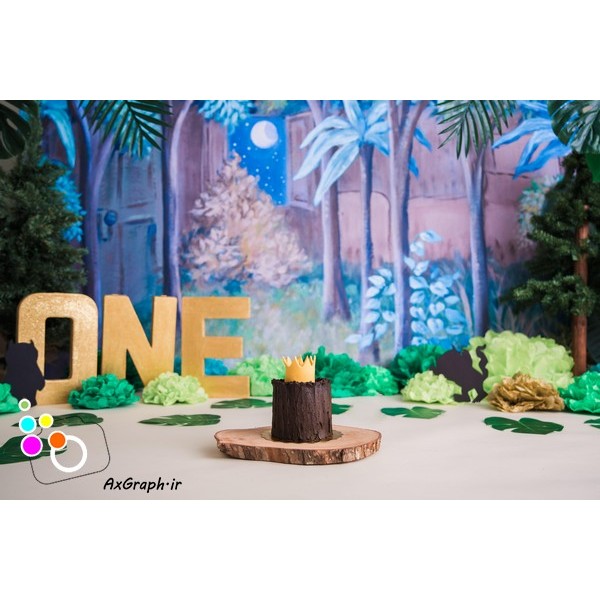 بک دراپ تولد تم جنگل-کد 2328