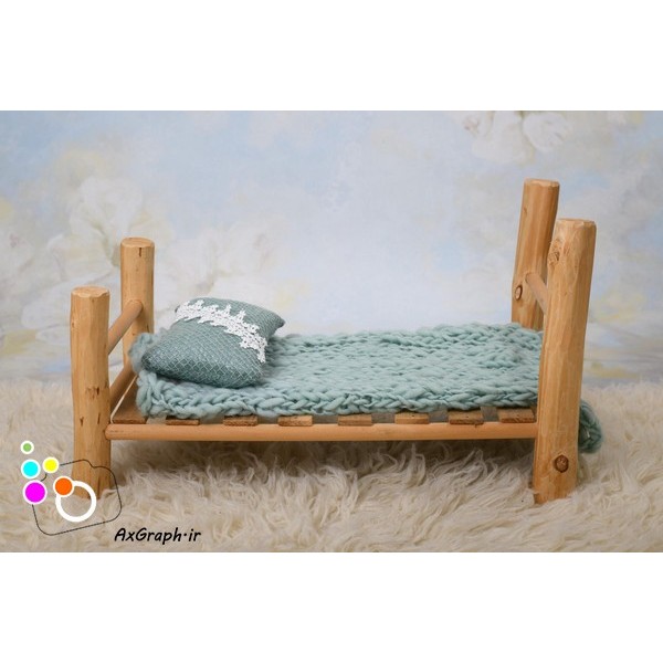 بک دراپ نوزاد تخت خواب چوبی-کد 2412