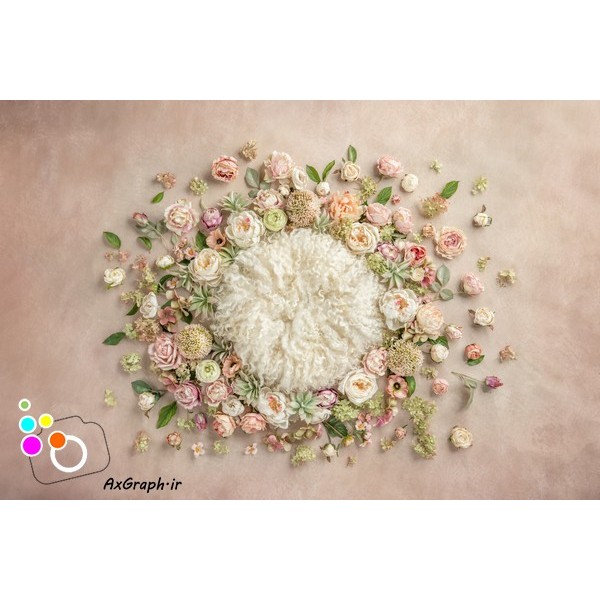 بک دراپ نوزاد گل رز-کد 2497