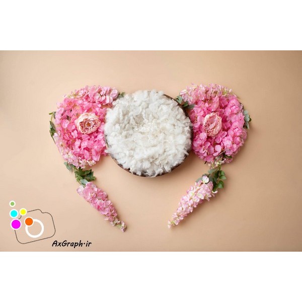 بک دراپ نوزاد گل رز-کد 2507