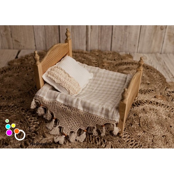بک دراپ نوزاد تخت خواب چوبی-کد 2524