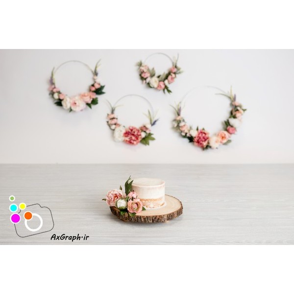 بک دراپ تولد تم گل رز-کد 2575