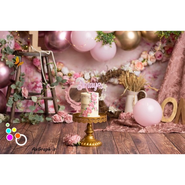 دانلود بک دراپ تولد تم صورتی-کد 2648