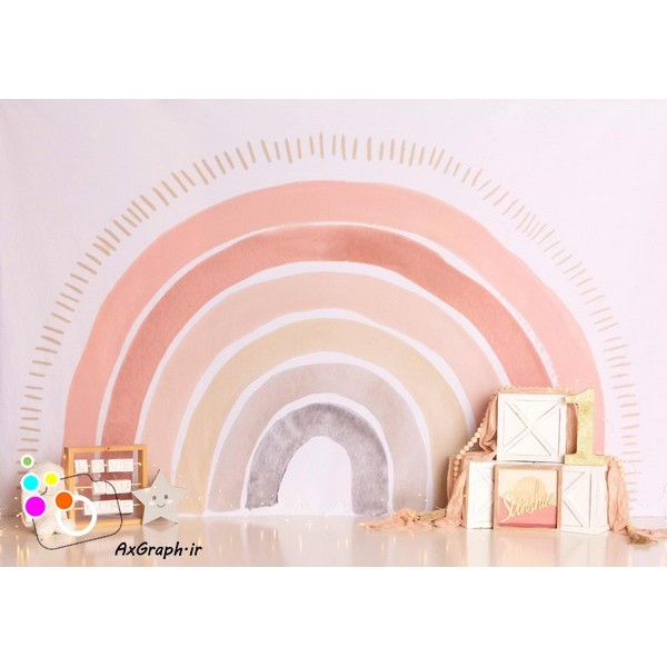 دانلود بک دراپ آتلیه تم رنگین کمان-کد 2748
